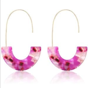 Pink Acrylic Statement Earrings
